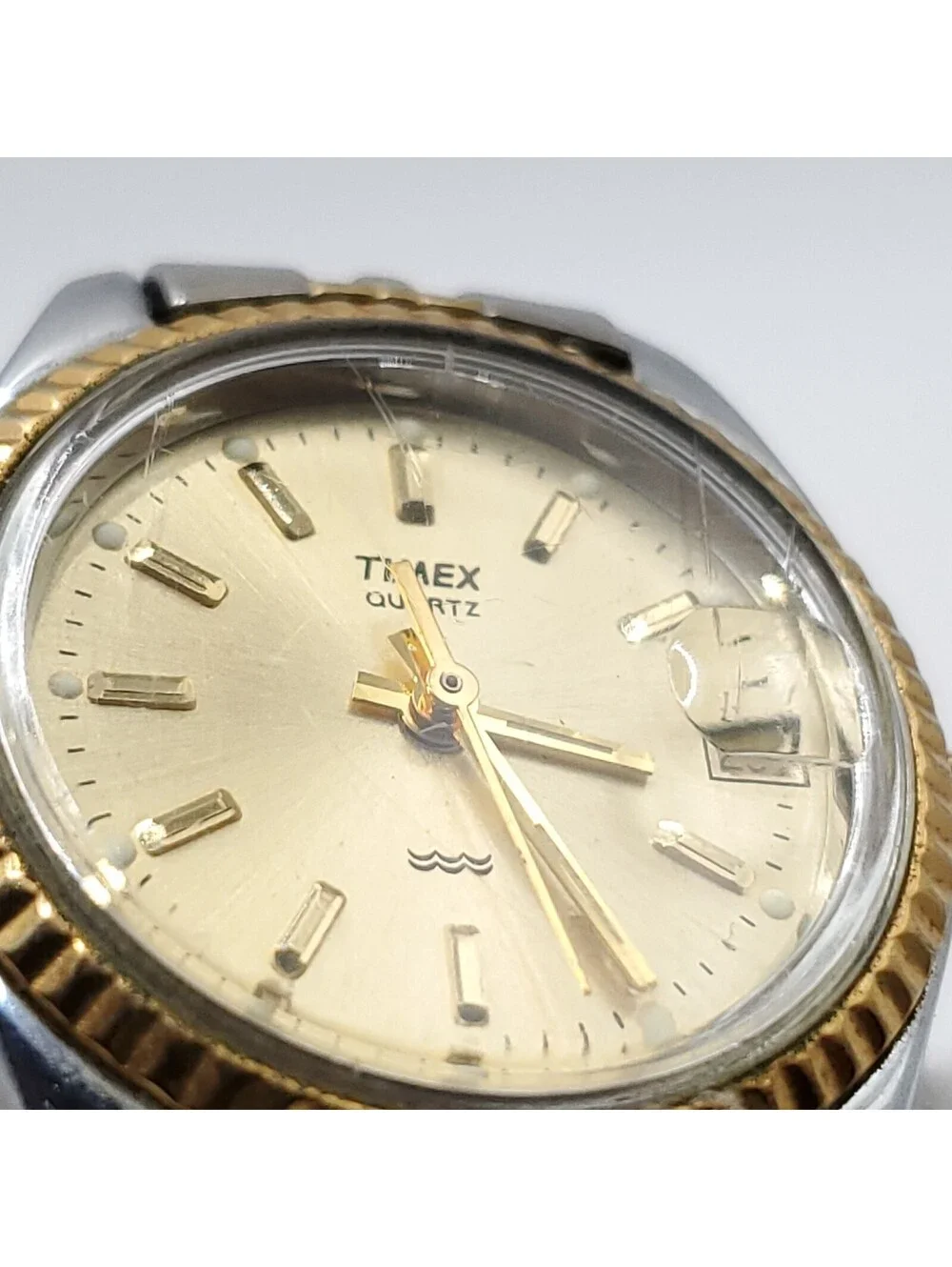 Vintage 1993 Timex Quartz Womens Watch 24mm Two-Tone Date Dial New Battery